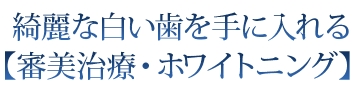 綺麗な白い歯を手に入れる【審美治療・ホワイトニング】